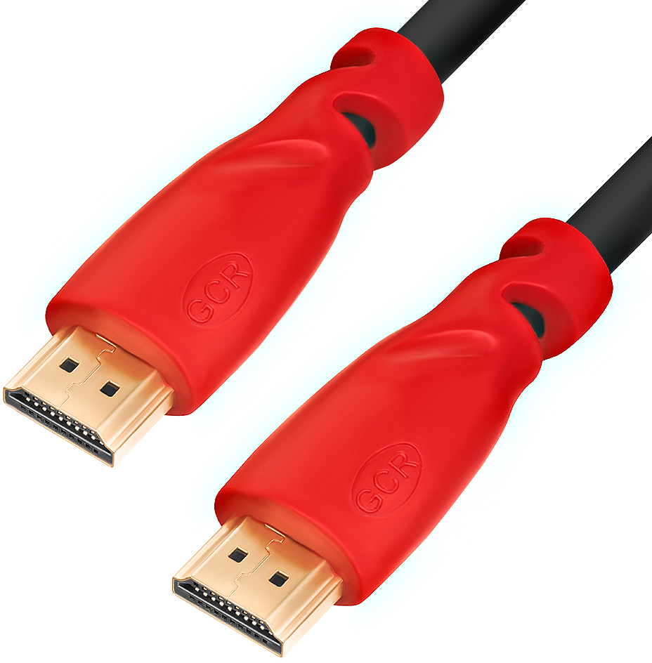 33-050519 кабель 2.0m, hdmi 2.0, красные коннекторы, hdr 4:2:2, ultra hd, 4k 60 fps 60hz / 5k*30hz, 3d, audio, 18.0 гбит/с, 28 awg, 3 x экран Greenconnect Santreyd 