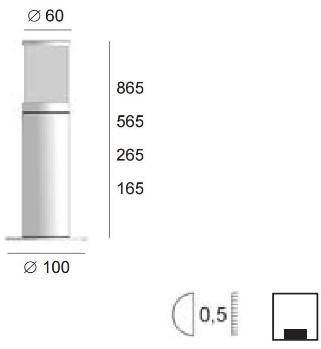 BEL-LIGHTING Столбик из нержавеющей стали Manix 937  - Вид №1