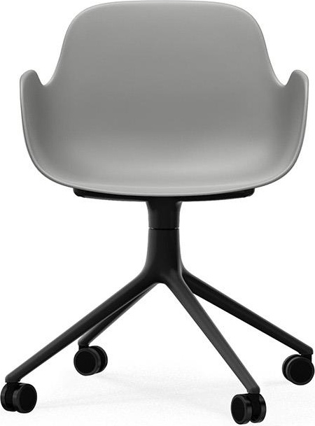 604980 Кресло Swivel 4W Black Aluminium / Gray Normann Copenhagen Form - Вид №1
