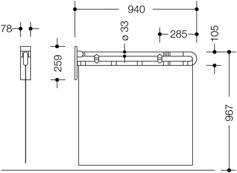 801.52B10030 защита от брызг для душа HEWI Edition matt | Polyamid  - Вид №5