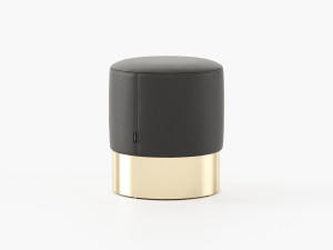 Круглый кожаный пуф