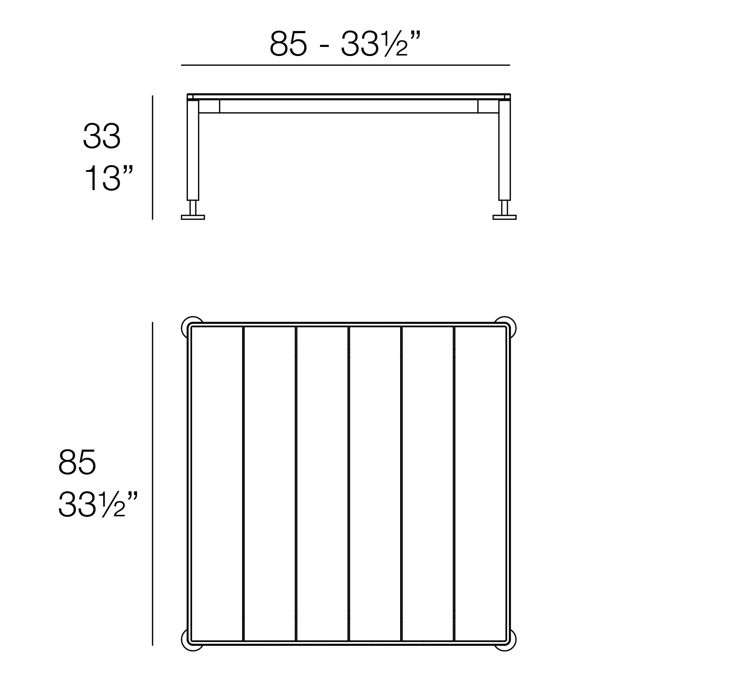 Алюминиевый квадратный садовый стол Vondom Hamptons ARCH-00114719 - Вид №6
