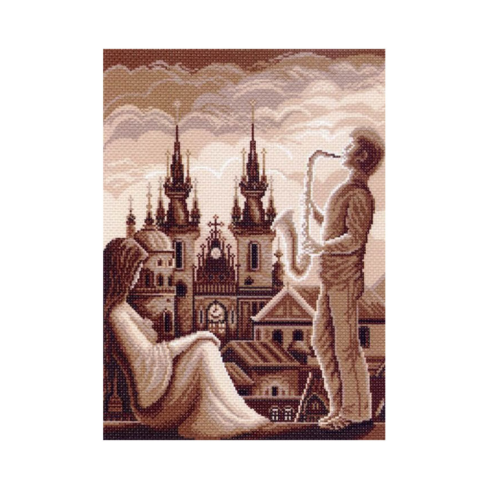 1463 Канва/ткань с рисунком Рисунок на канве 33 см х 45 см "Муза" Матренин посад 