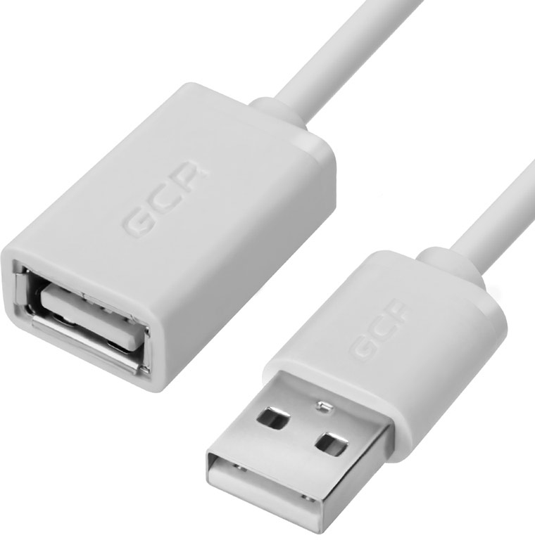 GCR-UEC5M-AA-0.15m удлинитель 0.15m usb 2.0, am/af, белый, литой, 30/30 awg, морозостойкий, Greenconnect Santreyd 