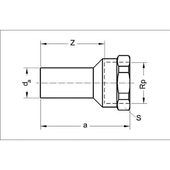 124246G1212 SANHA 24246G SANHA-Therm переходная вставка НПр-ВР 12ax1/2 мм  - Вид №1