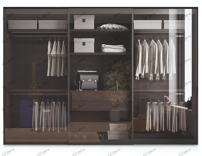 PIANCA Шкаф из дерева и стекла с раздвижными / распашными дверями sun-id-1387882