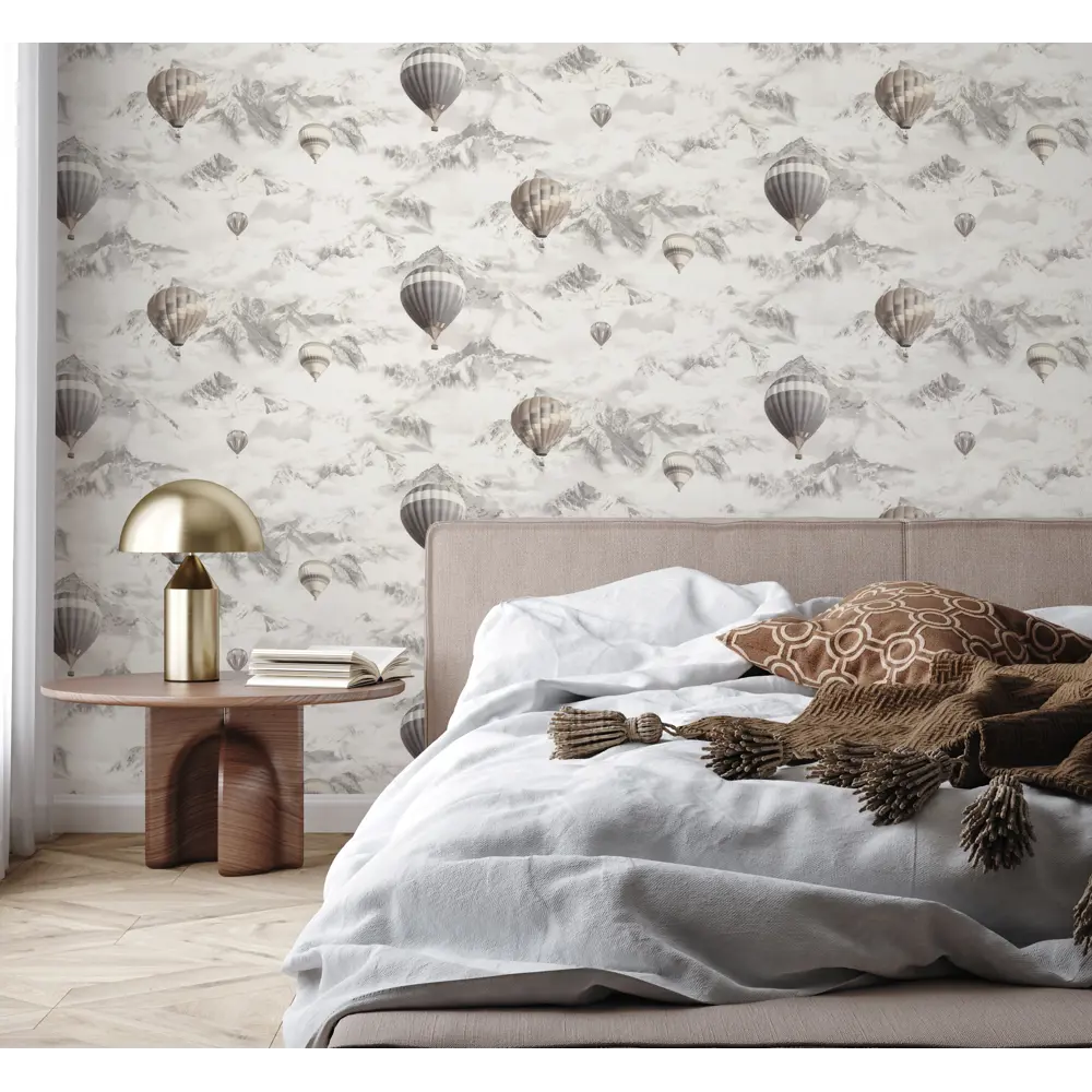 Артекс Флизелиновые обои «Воздушные шары» серые с облаками 1.06 м 89358803 STLM-0817782 - Вид №2