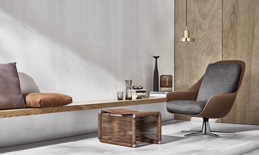 Flexform Вращающееся кресло с подлокотниками из кожи и ткани Sveva sun-id-1372654 - Вид №7