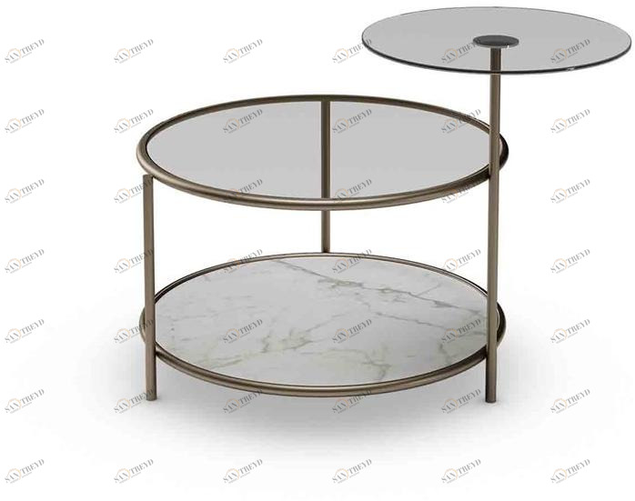 Reflex Круглый стеклянный журнальный столик с журнальной стойкой sun-id-1437134