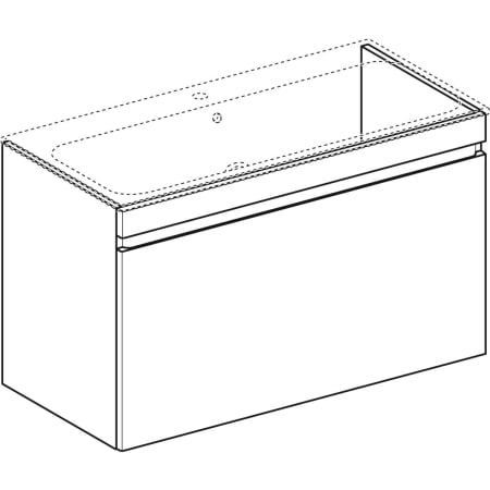 869555000 Шкафчик для встраиваемой раковины Geberit Renova Plan, с одним выдвижным и одним внутренним выдвижным ящиком Geberit  - Вид №21