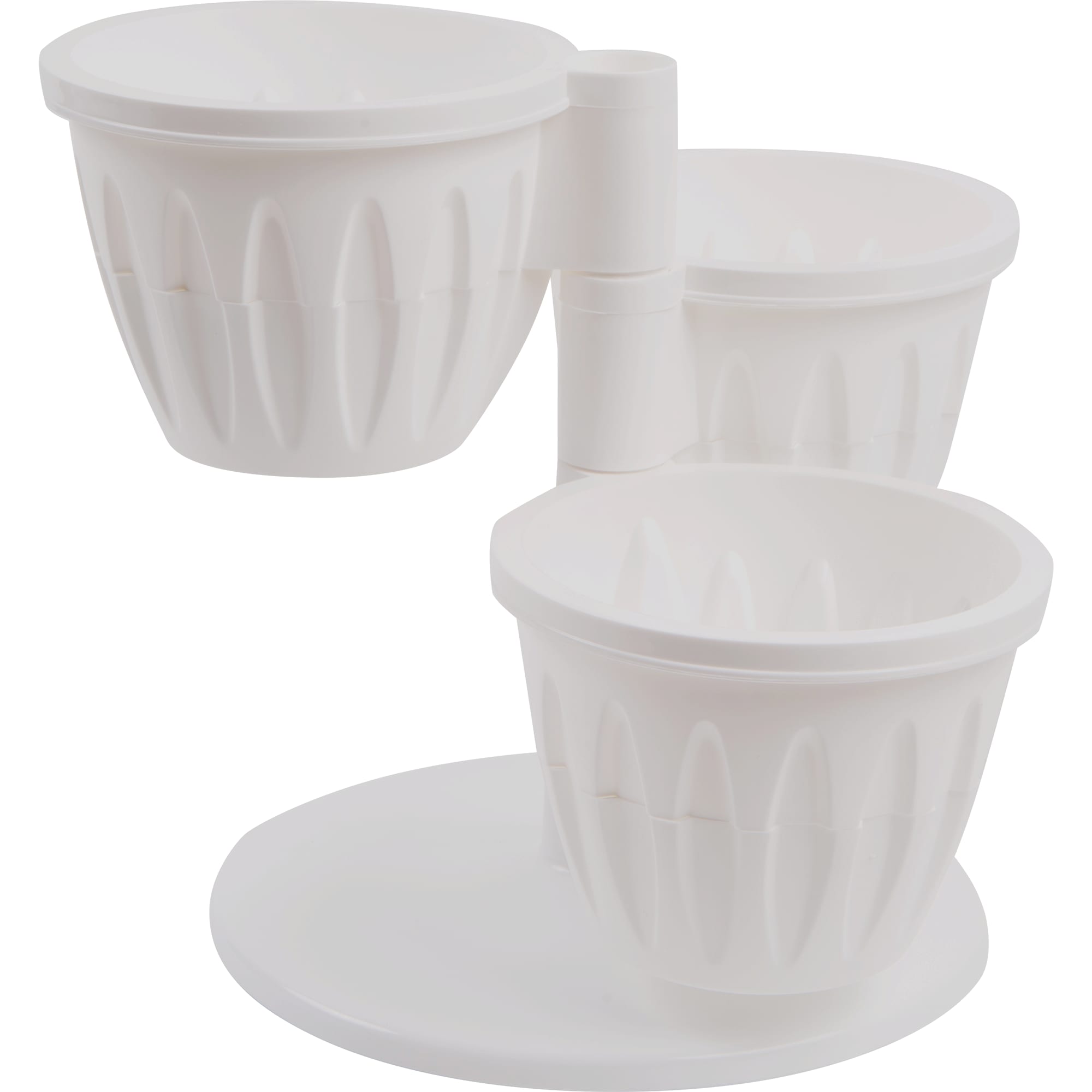 18008975 Горшок цветочный ø29 h23 см v0.7 л пластик белый Каскад Santreyd