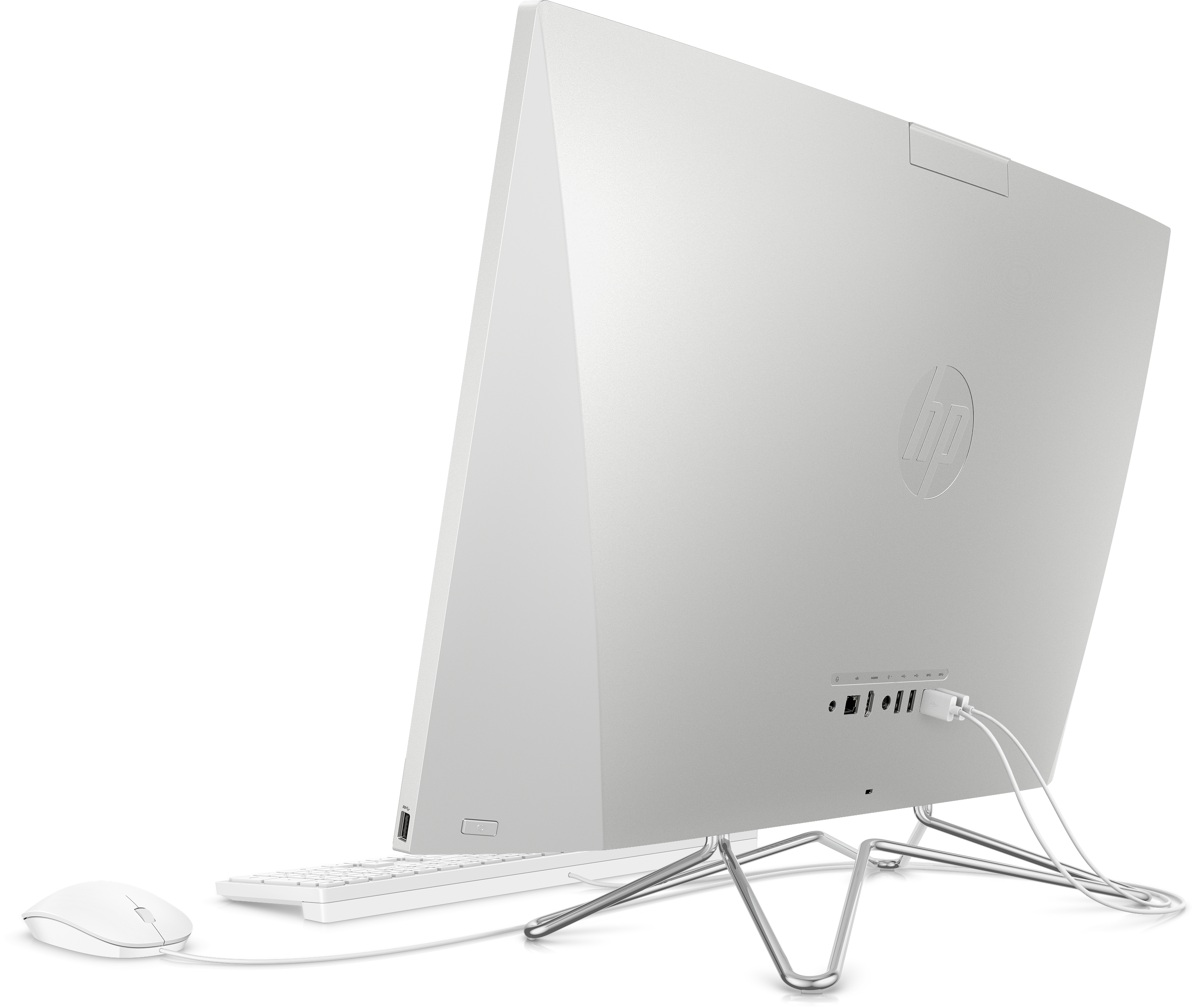 9PN10EA#ACB 27-dp0000ur aio 27"(1920x1080)/amd ryzen 3 4300u(2.7ghz)/4096mb/128ssdgb/nodvd/int:amd intergrated graphics /cam/wifi/war 1y/natural silver/freedos + usb kbd, usb mouse HP Santreyd  - Вид №1