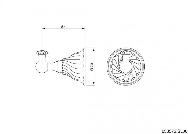 Bronces Mestre Крючок для халата Artica with porcelain 233575.sl00.50 - Вид №1