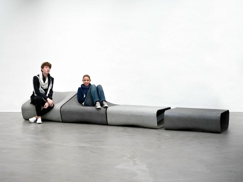 SWISSPEARL Italia Модульная скамейка из бетона со спинкой Design sun-id-1465693 - Вид №7