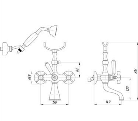 Смеситель MIGLIORE Princeton ML.PRN-802.RA для ванны/душа - медь  - Вид №3