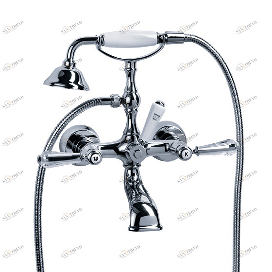 Смеситель для ванны с душевым гарнитуром ½“, настенный монтаж JOERGER Delphi Deco 129.20.100.000-AA