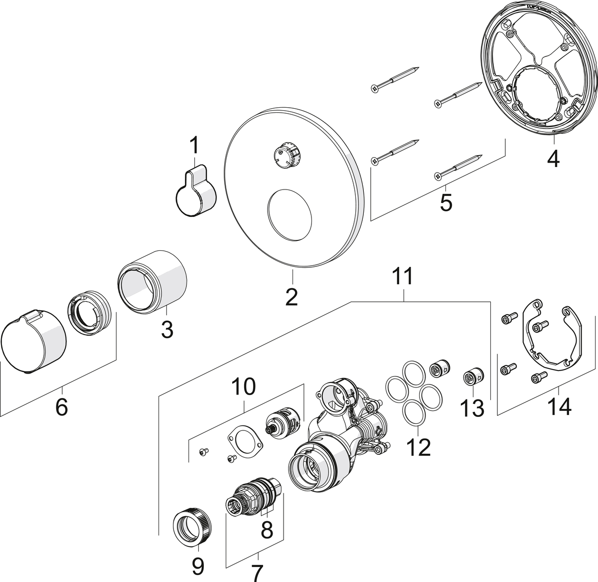 Oras 2078 Панель смесителя для ванны и душа 2078 Bluebox Хром  - Вид №4