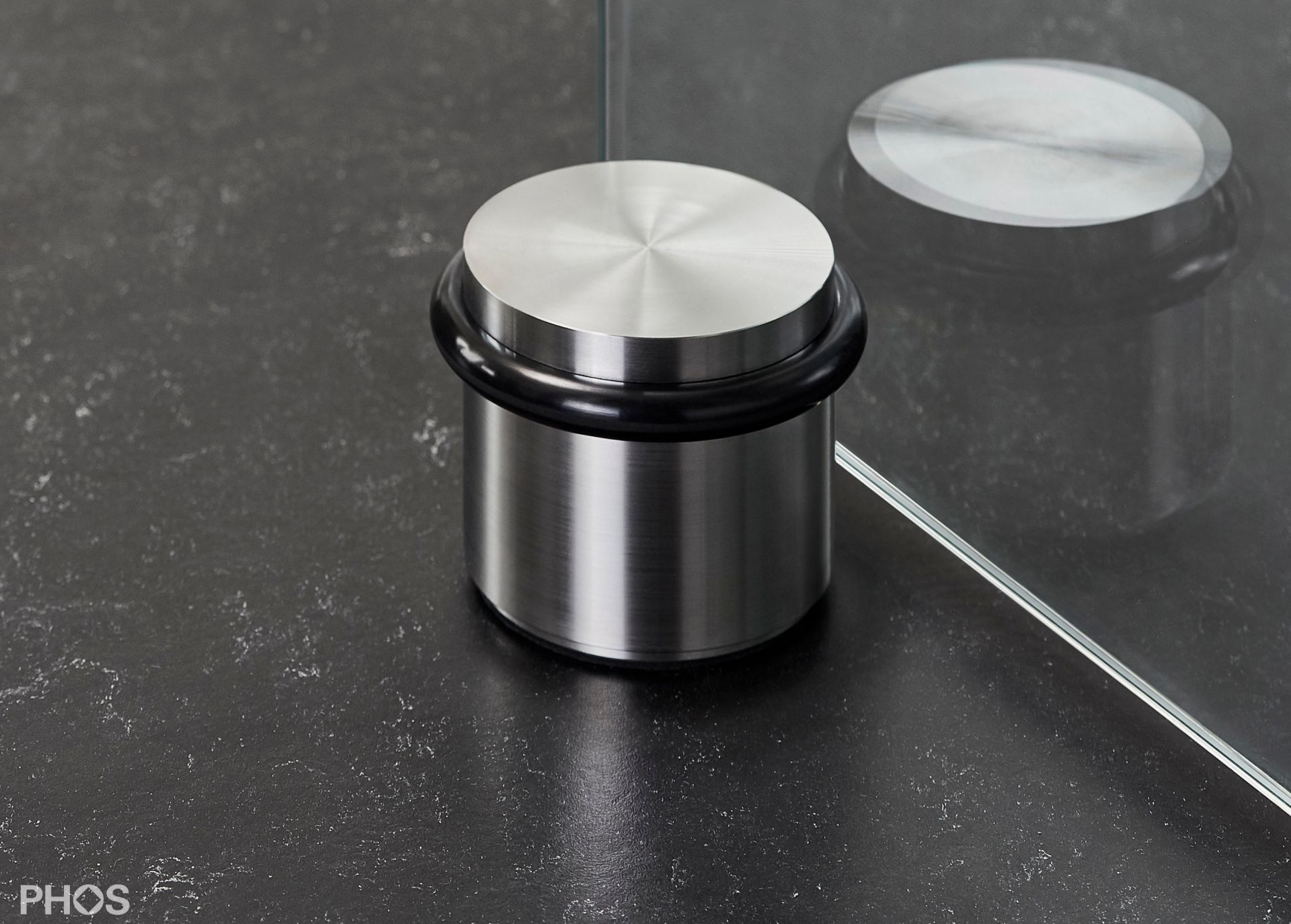 TSB90-75 Стопор напольной двери, без шурупов, ø90 мм, высота 75 мм. PHOS  - Вид №1