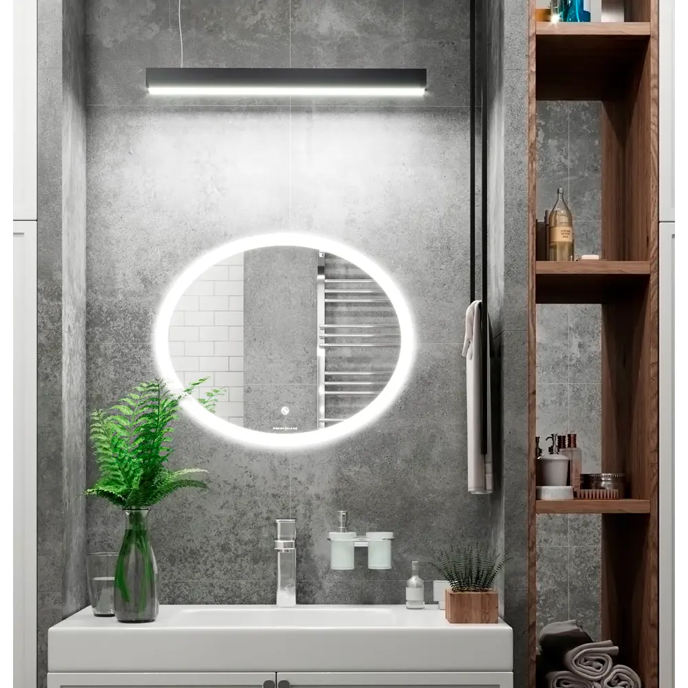 Зеркало для ванной Omega Glass Тип 1 SD94 с подсветкой 90x60 см овальное STLM-2151150