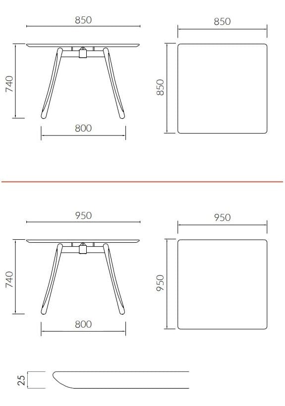 Квадратный стол из МДФ ALMA DESIGN Marnie ARCH-00033247 - Вид №2