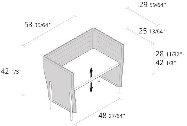 Alias Индивидуальное рабочее место с звукопоглощающими перегородками Eleven high desk sun-id-1345428 - Вид №11