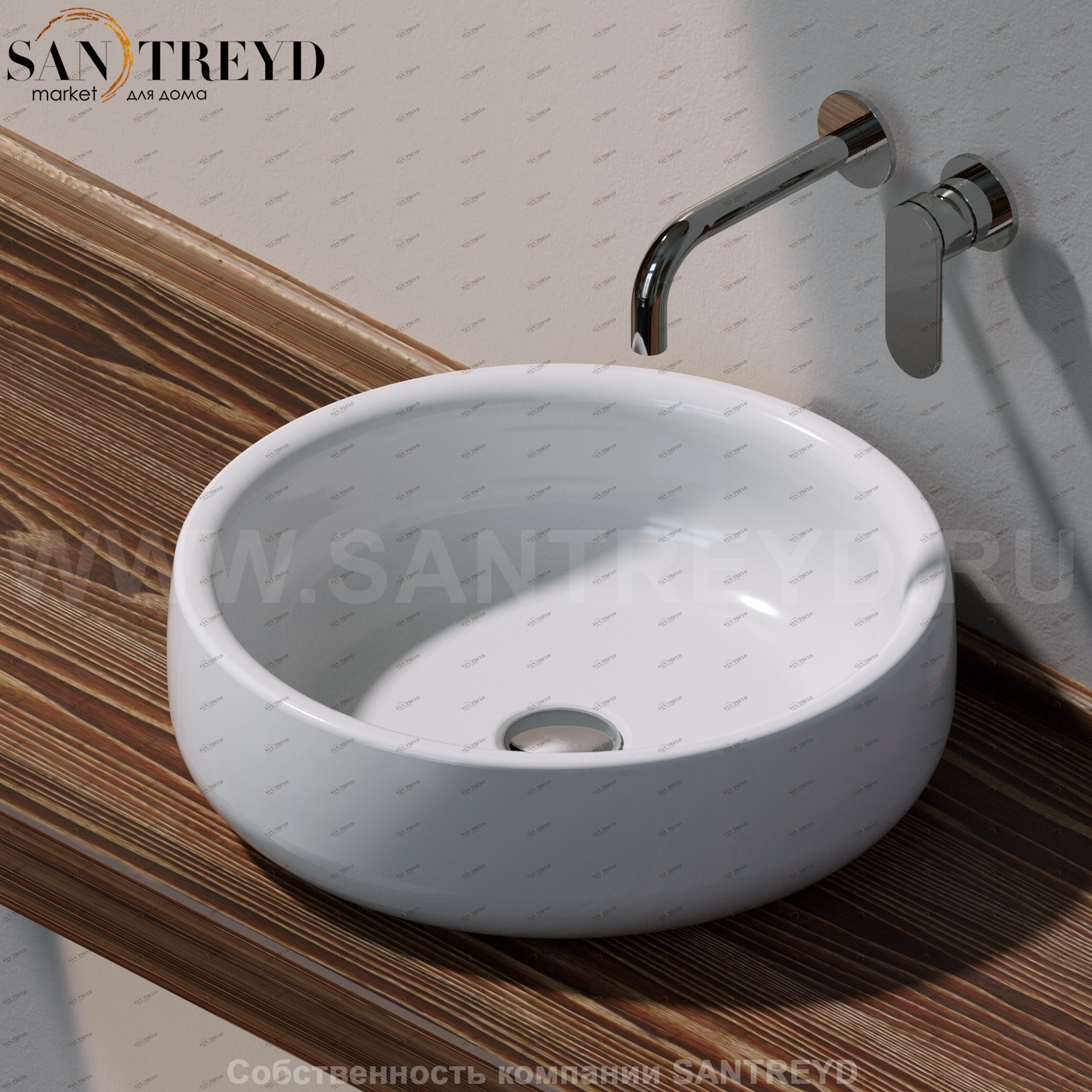 BN46A9016 Накладная раковина на столешницу  круглая Ceramica Flaminia Bonola