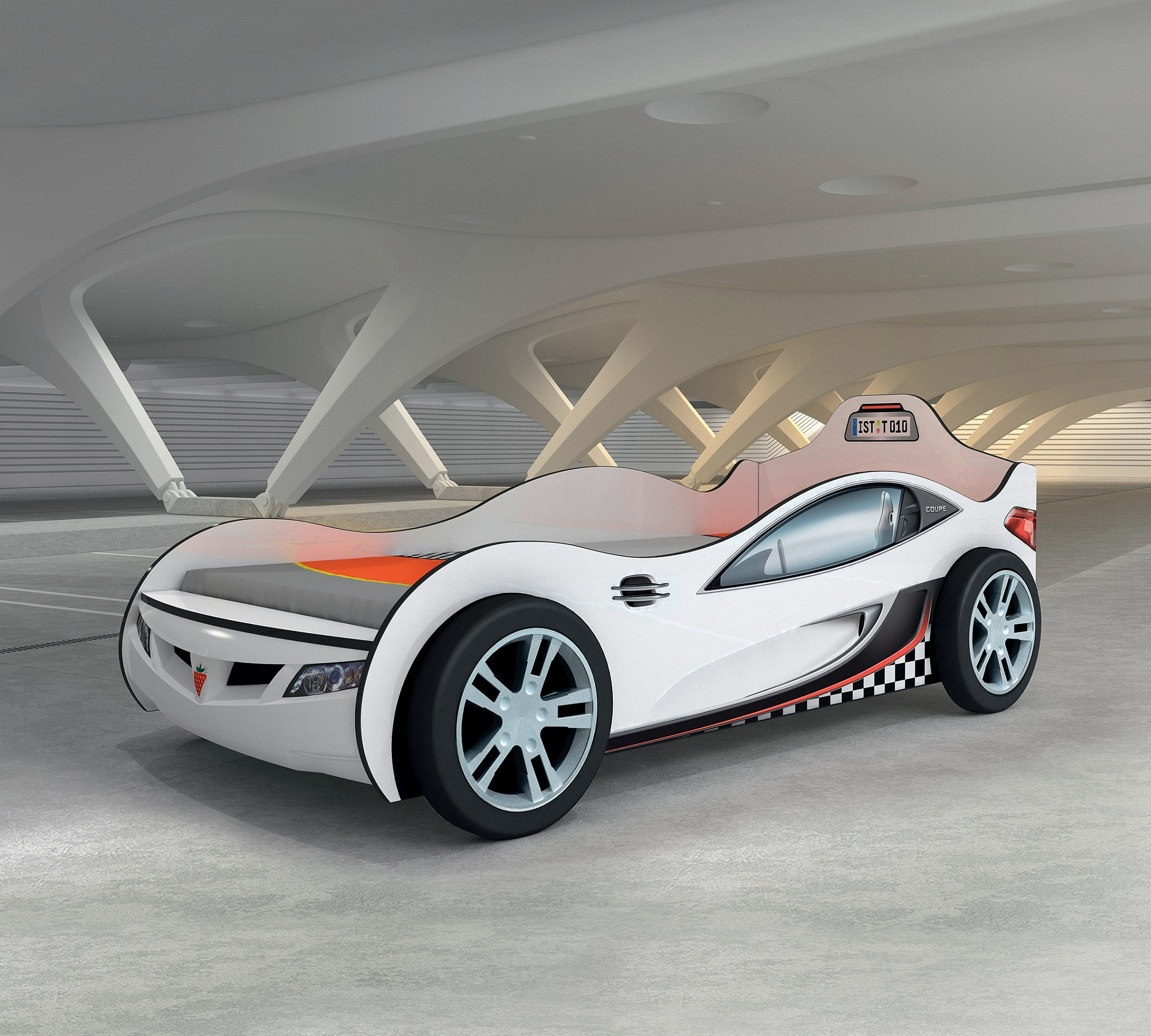 Кровать-машина 90х190 см белая Coupe CILEK  00-3832323 Белый Santreyd  - Вид №1