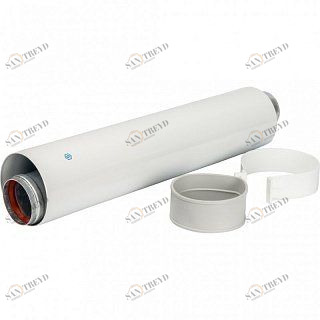 Труба дымохода STOUT 60/100 500 мм с уплотнением и хомутом SCA6010000500