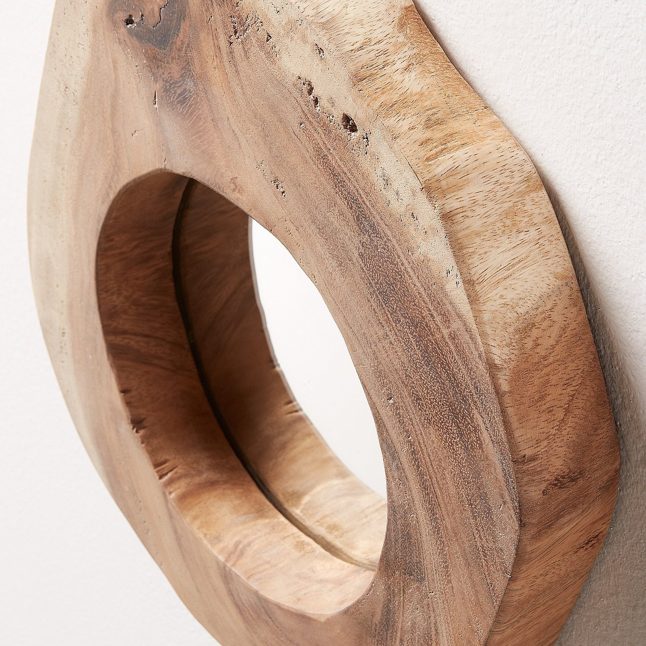 Зеркало деревянное круглое тик в массивной раме диаметр 28 см Kalb от La Forma LA FORMA KALB 342831  - Вид №2