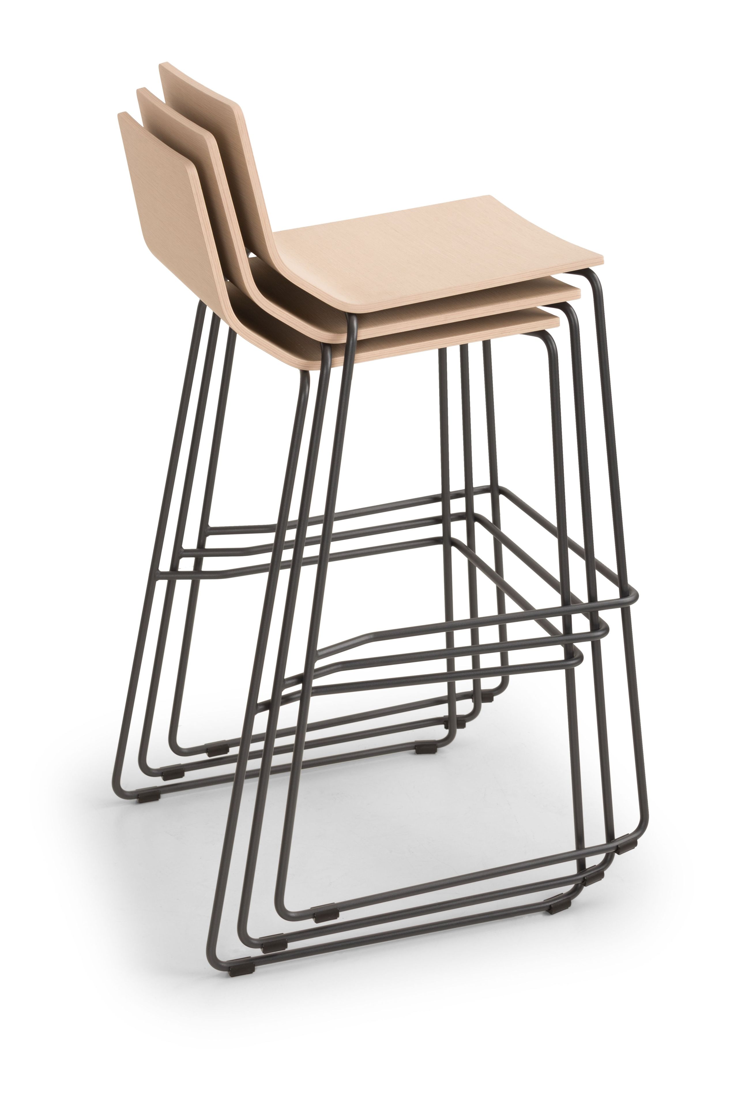 Высокий табурет из стали и дерева True Design ARCH-00072196 - Вид №5