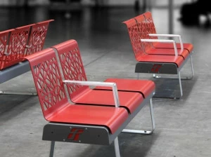 Metalco Скамья стальная с подлокотниками со спинкой