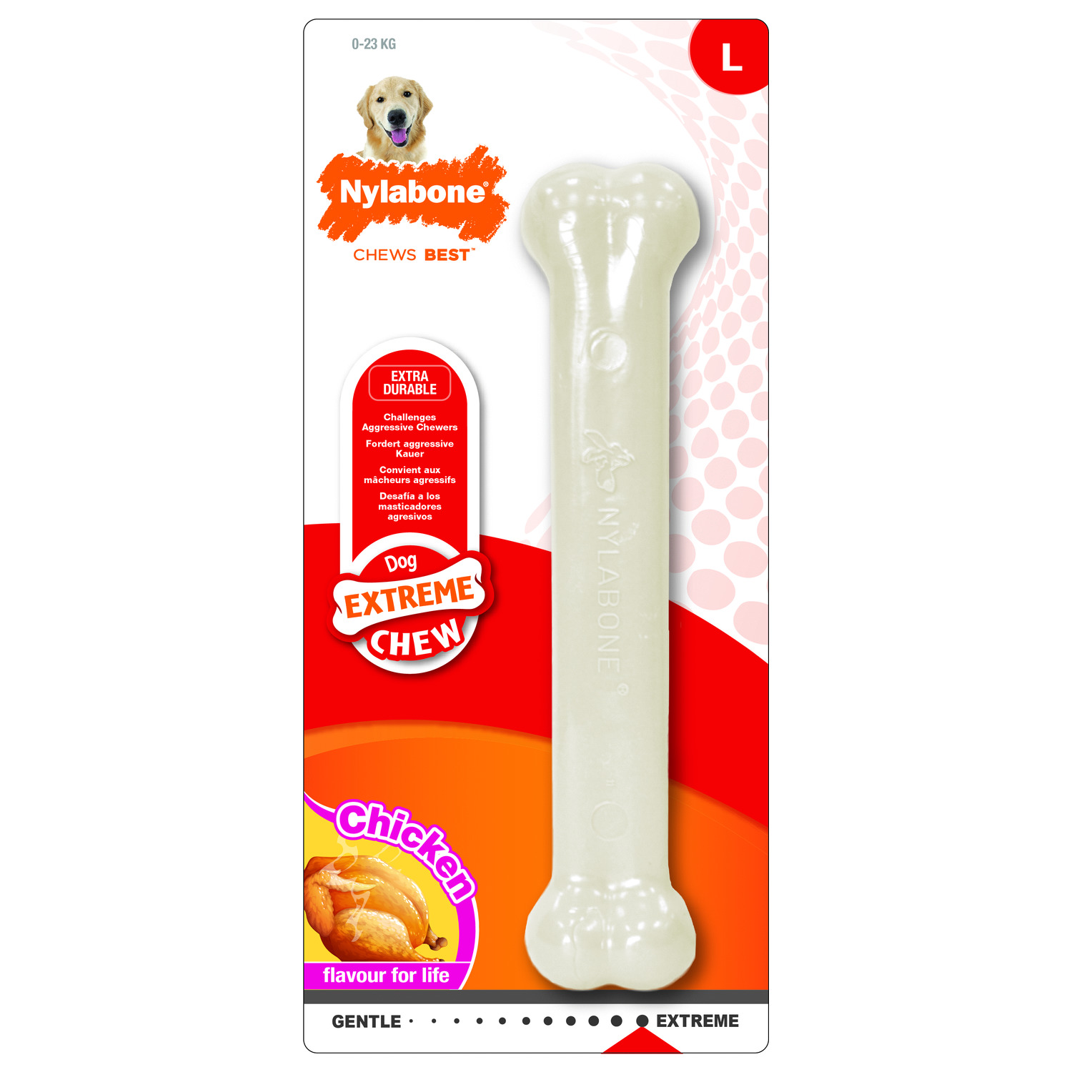 ПР0055698 Игрушка для собак Косточка экстра жесткая с ароматом курицы L Nylabone 
