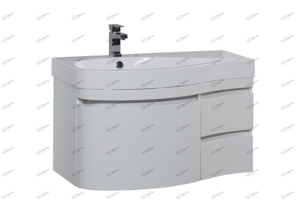 Тумба с раковиной Aquanet Сопрано 95 L белый (3 ящика) 0016966000169395