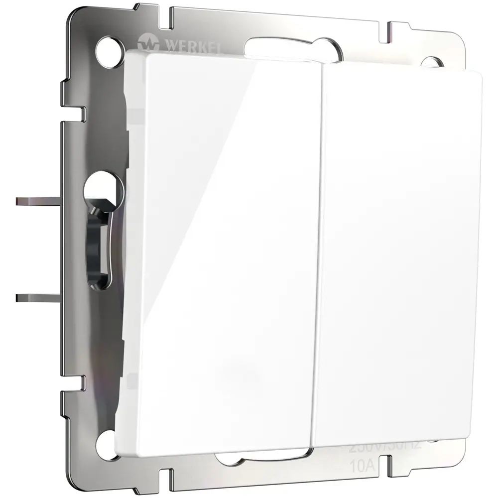 Выключатель встраиваемый Werkel 2 клавиши с самовозвратом цвет белый Встраиваемые механизмы STLM-2008244