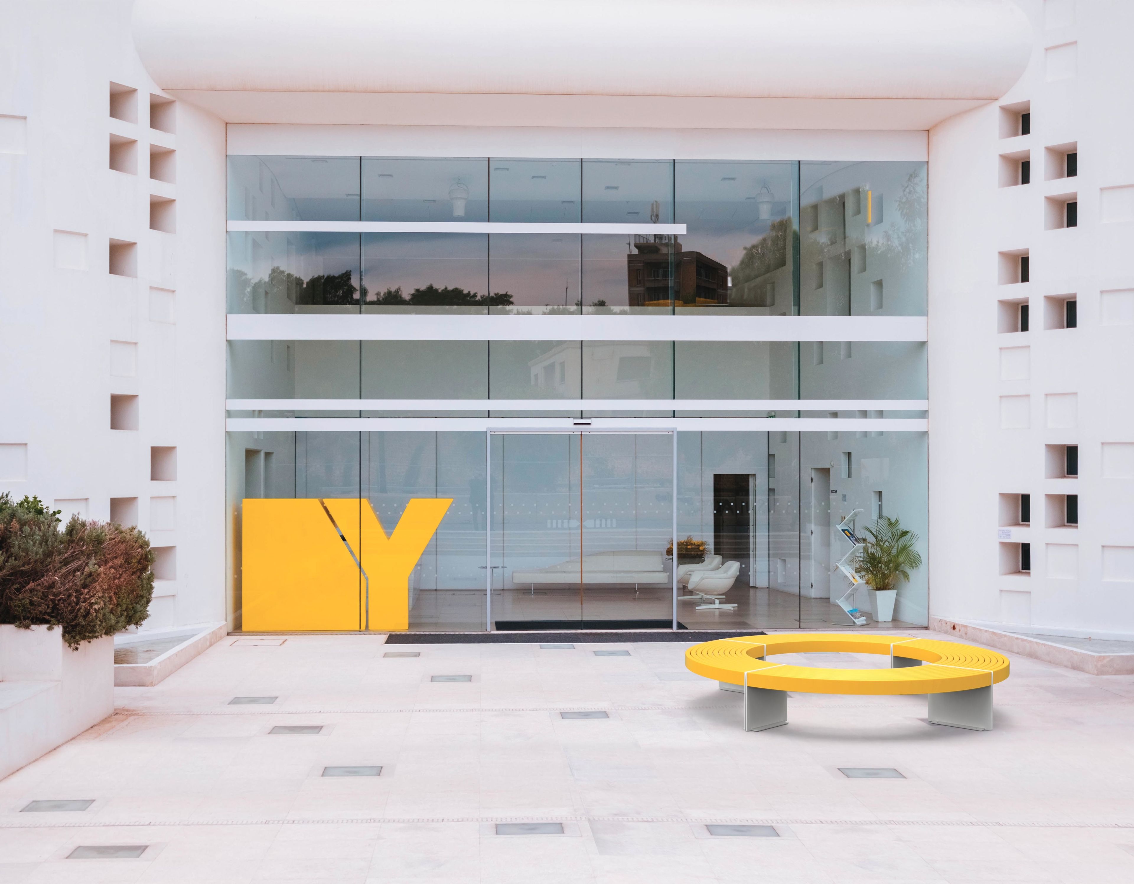 Секционная круглая скамья из оцинкованной стали City Design Lena ARCH-00100174 - Вид №1