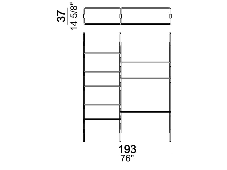 Книжный шкаф из стекла и металла Arketipo ROXANNE ARCH-00090993 - Вид №9