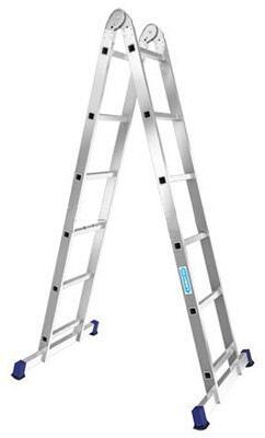 Алюминиевая профессиональная двухсекционная шарнирная универсальная лестница T 206