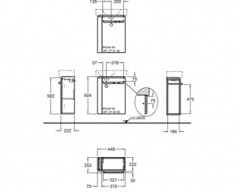 862250000 GEBERIT тумба для раковины RENOVA COMPACT /44,8х60,4х22,2/ (белый матовый/белый глянцевый) Santreyd  - Вид №3