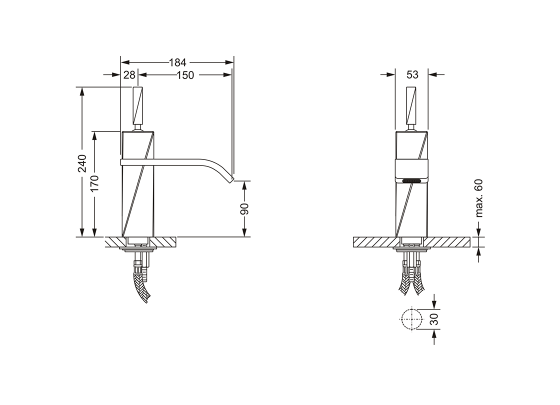 Смеситель для раковины, однорычажный JOERGER Turn 623.10.334.000 - Вид №1
