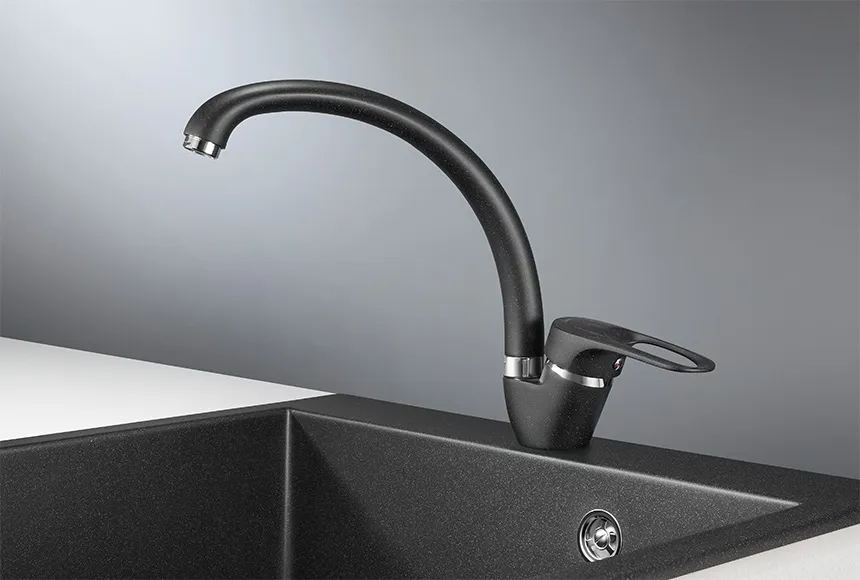 ST-03, ЧЁРНЫЙ, СМЕСИТЕЛЬ КУХОННЫЙ GRANULA Standart 03-ST-ST69