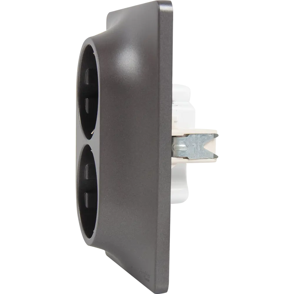 SYSTEME ELECTRIC Glossa - Двойная розетка для скрытого монтажа в цвете графит 84693603 STLM-0053747 - Вид №4