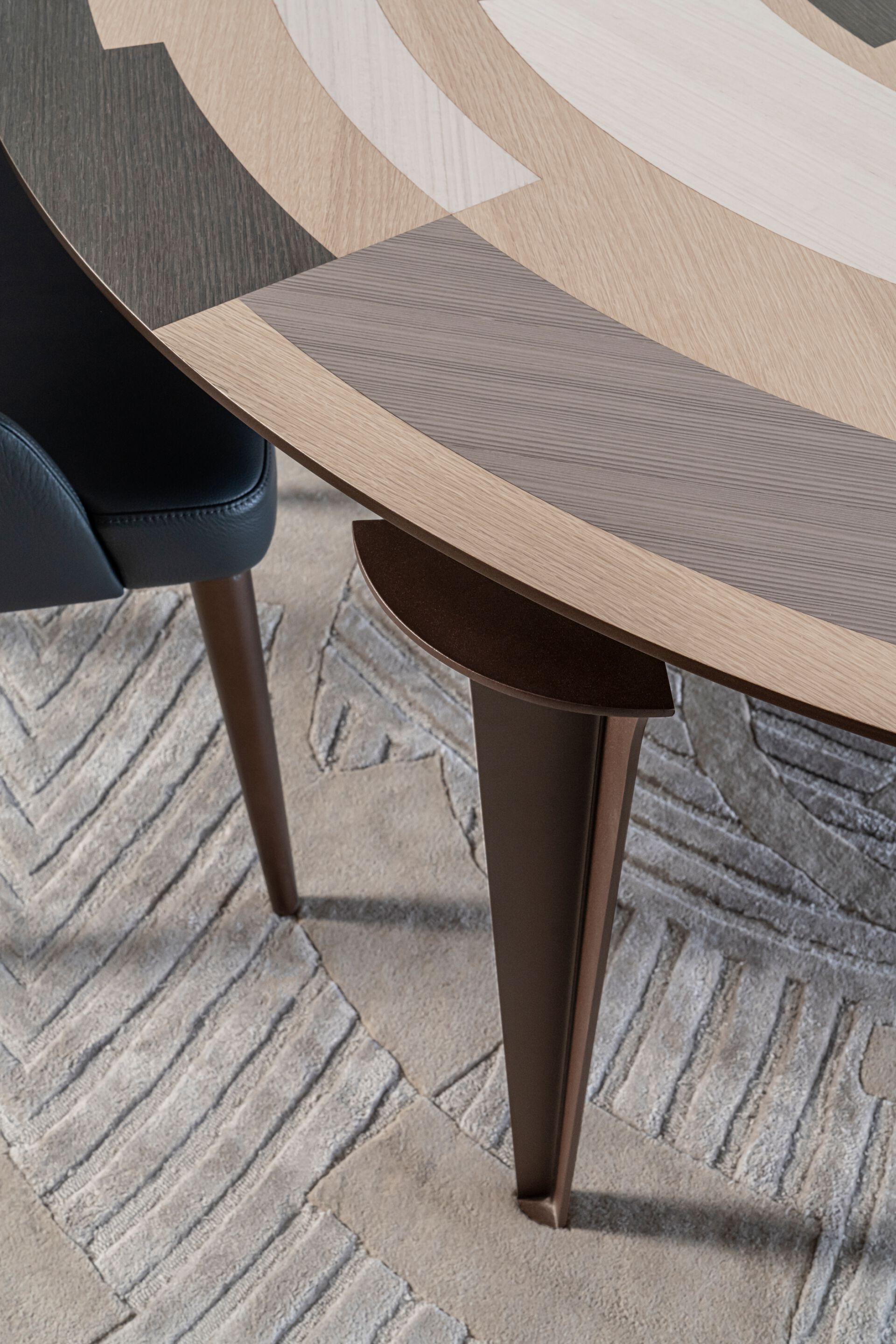 Круглый ковер ручной работы из шерсти и вискозы Bizzotto Italia Нара ARCH-00033169 - Вид №1