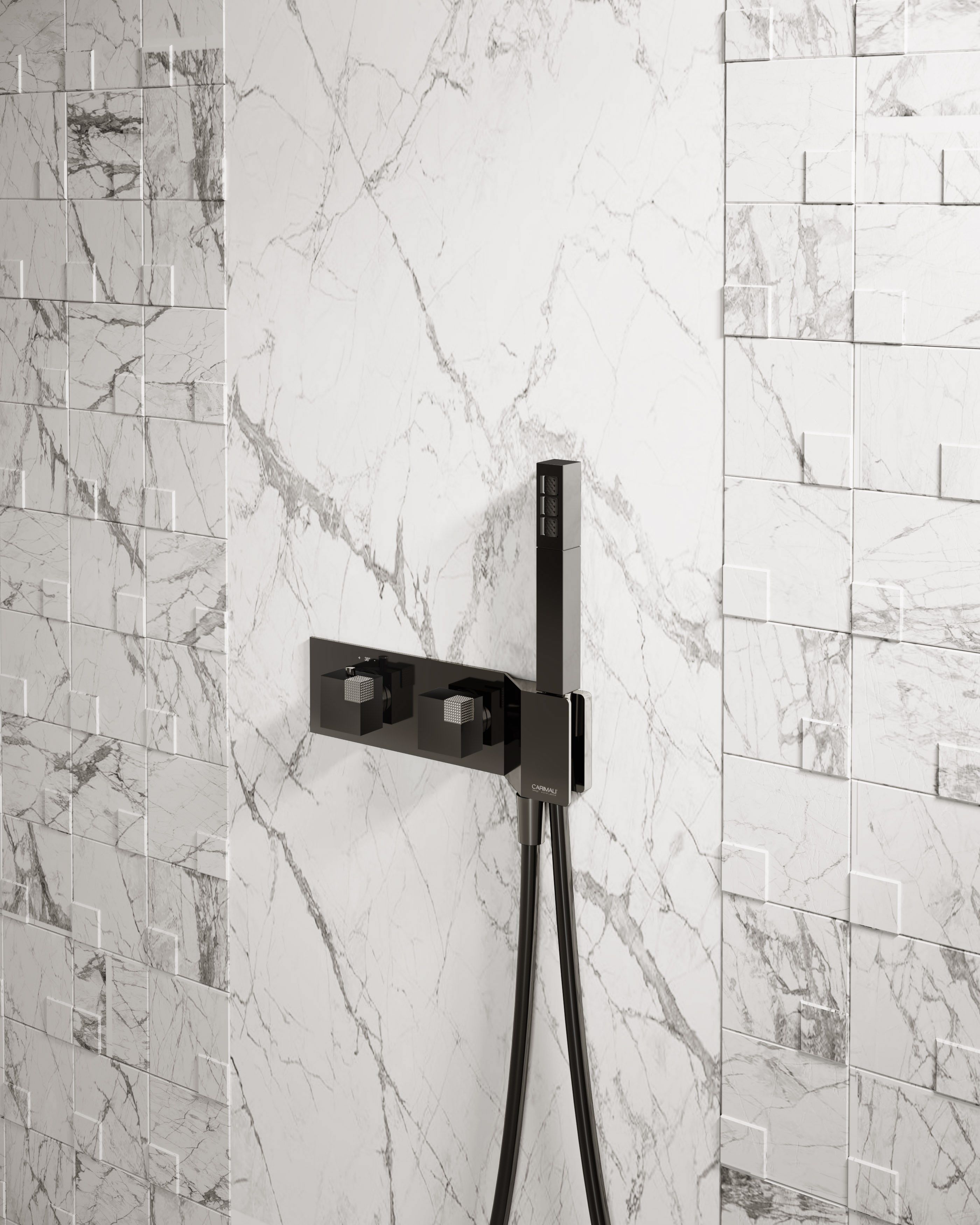 Встраиваемый термостатический смеситель для душа с ручным душем CARIMALI O-CUBE ARCH-00107865 - Вид №1