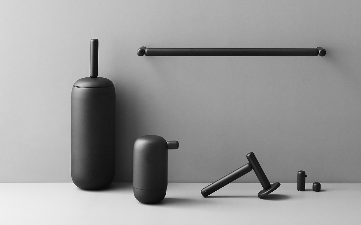 128007R8001 Дозатор мыла из гальки - черныйd line Bjarke Ingels Group  - Вид №1