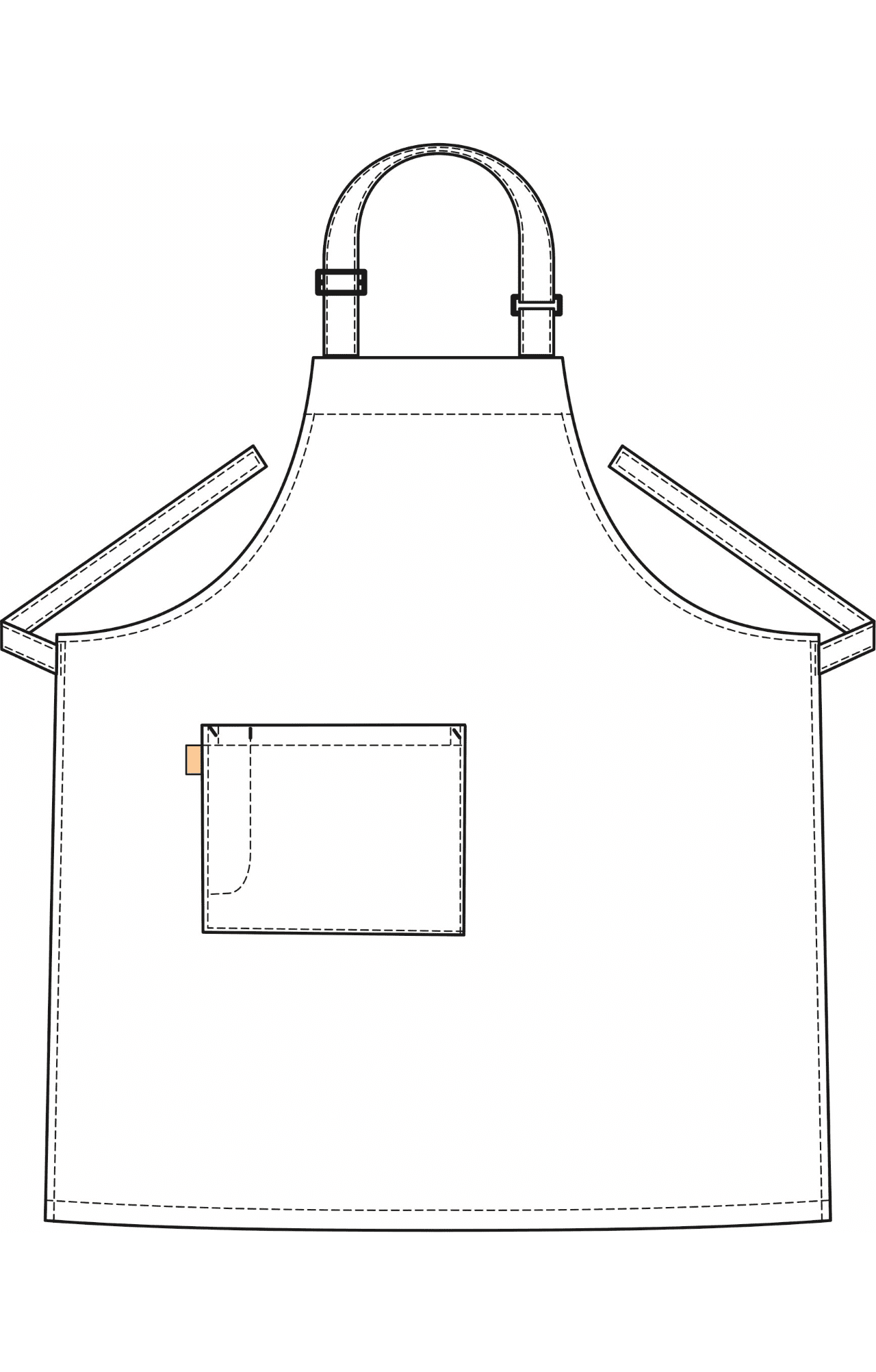 60348 Фартук с нагрудником PRINT coffee beans (кофейные зерна) HORECA  Одежда для официантов  размер  - Вид №1