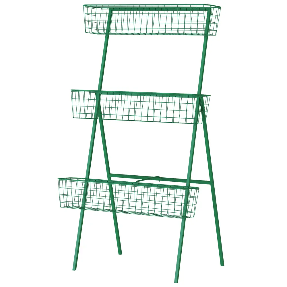 Вертикальный огород на 3 кашпо 82x150x50 см v61.2 л металл зеленый Santreyd STLM-2186159