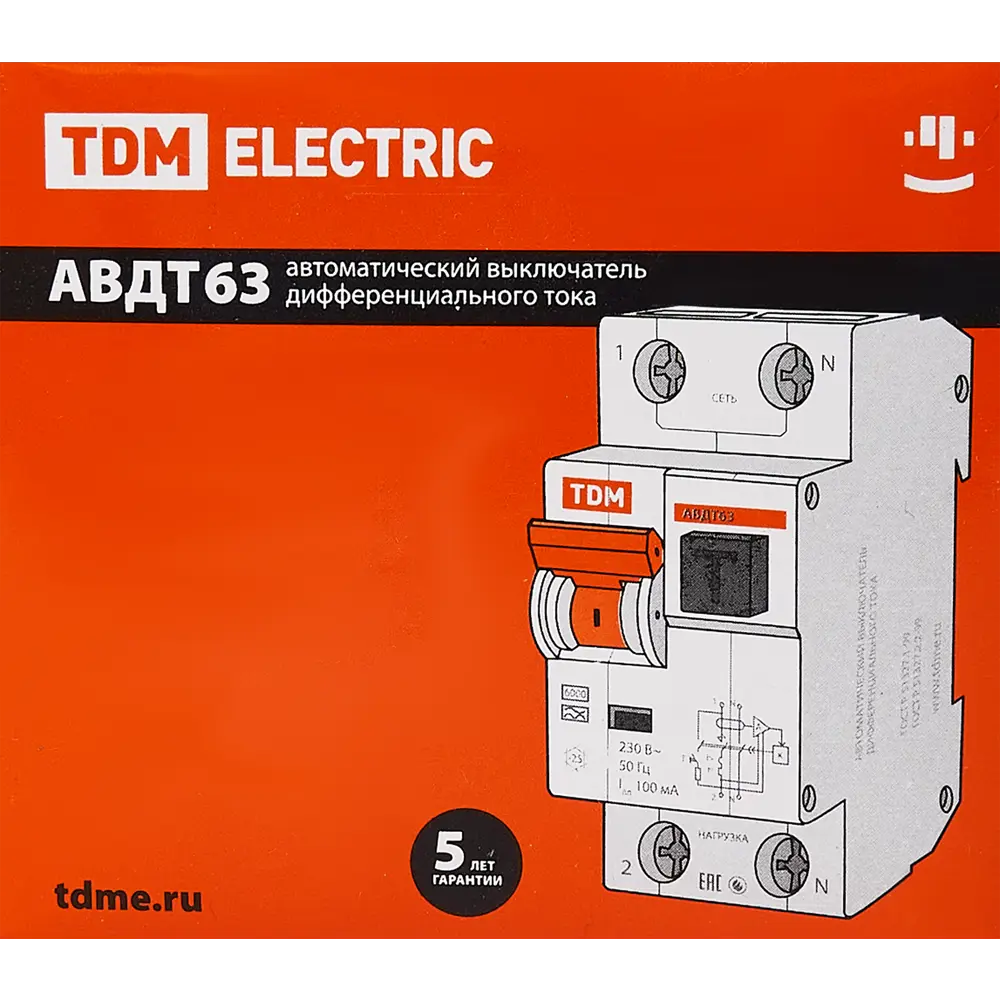 Дифференциальный автомат TDM Electric АВДТ63 1Р N 50А с защитой от утечек 84399458 STLM-1119219 - Вид №5