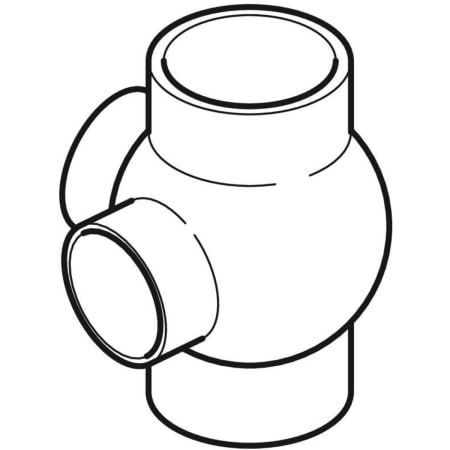 GEBERIT 366.330.16.1 Крестовина шаровая Geberit PE 88,5°, соединения 90° смещенные  - Вид №1