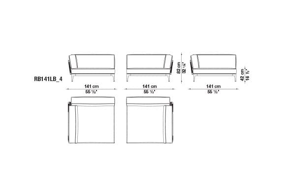 Ткань сад диван с полуостровом B&B Italia Outdoor смородина ARCH-00037375 - Вид №10