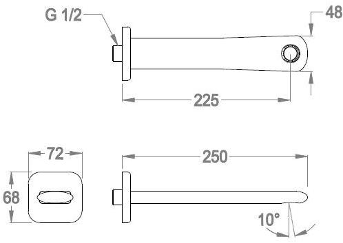 Fir Italia Настенный хромированный излив Dynamica 88 8846372 - Вид №1